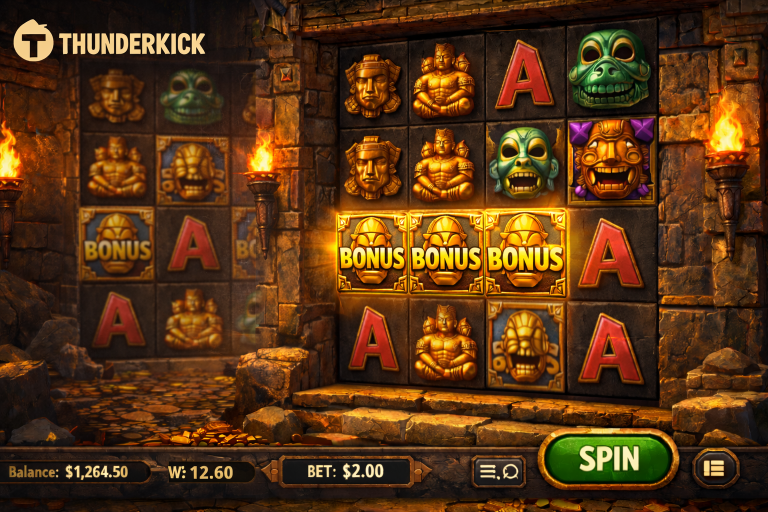 Thunderkick casino slot gameplay with logo
