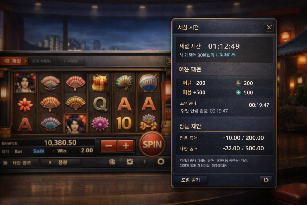 Play'n GO responsible gambling plan, session timer, budget notes beside slots screen, South Korea.