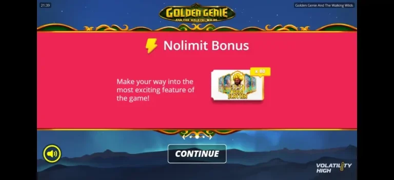 골든 지니 loading screen of the game