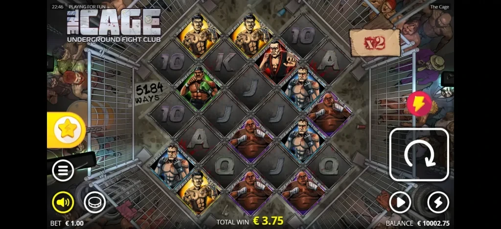 더 케이지 gameplay showing the slots