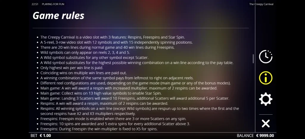 더 크리피 카니발 game rules