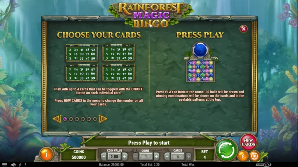 Rainforest Magic Bingo